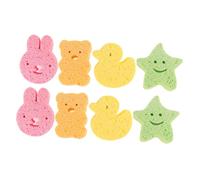 LALADEFIEE 8pcs Bath Sponge Set Natural Wood Pulp Shower Sponges for Newborns Mild Cleansing Bathing Face and Hand Cleaning Bath Essentials