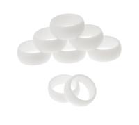 LALADEFIEE 8Pcs Men's Sports Silicone Finger Rings Non-slip Tear Resistant Gym Exercising Bands for Outdoor Activities Protective Decorative Bands White