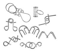 LALADEFIEE 8Pcs Metal Brain Teaser Puzzles for Men and Elderly Patients Sturdy Wear-resistant Fidget for Patience Training and Prevention Educational Sensory Activity