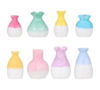 LALADEFIEE 8pcs Mini Desktop Resin Decorative Flower Pots for Home Decor Lightweight Craft Ornaments for Fresh Bouquets and Silk Flowers Chic Micro Landscape Accent