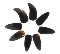 LALADEFIEE 8pcs Natural Buffalo Horn Guzheng Nail Picks Double-curve Large Size Fingertip Protection for Adult Professional Guzheng Players Music Instrument Supplies