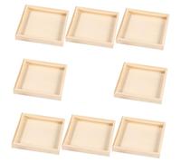 LALADEFIEE 8pcs Natural Wood Puzzle Trays Blocks Storage Trays DIY Craft Supplies for Montessori Learning Painting Drawing Puzzle Art Projects with Wooden Sorter Boards