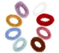 LALADEFIEE 8pcs Plush Hair Tie for Toddlers Small Ponytail Holders in Candy Colors Elastic Hair Bands for Girls Boy Girl Accessories