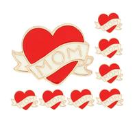 LALADEFIEE 8pcs Red Heart Enamel Brooch Heart Lapel Pin Alloy Stylish Versatile Decoration for Backpacks Special Occasions Valentine's Day Mother's Day