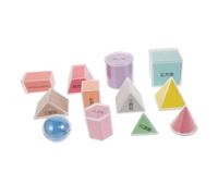 LALADEFIEE 8pcs Transparent Multicolored Geometric Solids Set for Geometry Learning Volume Measurement Spatial Awareness Classroom Math Supplies