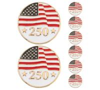 LALADEFIEE 8Pcs USA 250th Anniversary Brooch - 1776-2026 Celebration Patriotic Badge - American Flag Lapel Pins - USA Brooch Badge for National Day