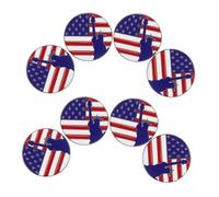 LALADEFIEE 8Pcs Usa Flag Enamel Brooch Pin Lightweight Patriotic Metal Lapel Pins for Independence Day Memorial Day Accessories with Statue of Liberty Design