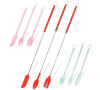 LALADEFIEE 9 Pcs Silicone Telescopic Spatulas and Spoons Set, Reusable Lightweight Kitchen Cooking Tools for Tomato Sauce and Everyday Use