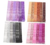 LALADEFIEE 96Pcs Glitter Metal Hair Clips Stoving Varnish Hair Barrettes Golden Pink Purple Black Durable Styling Pins for Women for Everyday Use