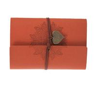 LALADEFIEE A6 Retro Orange Loose-leaf Travel Notebook with Rope Binding, Imitation Leather Cover and Paper Pages, Convenient for Daily Life and Office Use, for Students and Teachers