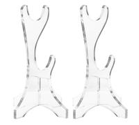 LALADEFIEE Acrylic 2-Tier Flute Stand Holder Rack for Bamboo Flutes and Recorders, Vertical Musical Instrument Display and Storage Rack for Home and Desktop Use (1 Pair)