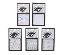 LALADEFIEE Acrylic Rhinestone Face Gems Stickers for Eyebrows the Eyes, 5 Sheets with Different Shapes, Easy to Apply and Remove, for Festivals and Occasions