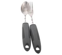 LALADEFIEE Adaptive Eating Utensils Set for Elderly with Soft Rubber Grip Stainless Steel Weighted Fork and Spoon Bendable Handles for Disabled and Hand Tremors Ergonomic Comfort and