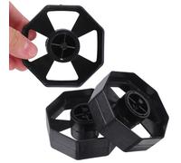 LALADEFIEE Adhesive Tape Roller for Holder 3 Sets Black Plastic 25mm Replacement Wheels, Fits Standard Desktop Tape Dispensers for Home and Travel