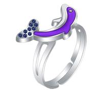 LALADEFIEE Adjustable Dolphin Mood Ring for Women and Thermochromic Color Changing Open Band Jewelry Emotion Sensing Alloy Finger Ring and Comfortable Accessory
