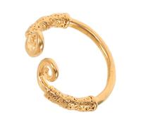LALADEFIEE Adjustable Embossed Wukong Ring Retro Gold Finish Open Cuff Band Punk Style Jewelry for Women Men with Intricate Mythical Monkey King Design Symbolizing Luck and Success