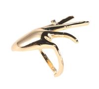 LALADEFIEE Adjustable Hand-shaped Copper Ring with Sparkling Zirconia for Women Chunky Fashion Statement Index Finger Jewelry Vintage Hippie Style