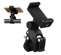 LALADEFIEE Adjustable Rotating Phone Holder Clamp for Mic Stand with Cushion Pads Compatibility for Musicians Podcasters Bike Handlebar Recording High-hardness Material Swivel Angle