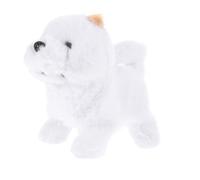 LALADEFIEE Adorable Electric Simulation Dog for Walking and Barking Plush Pomeranian Design Cognitive Interactive Plaything Soft Material Battery Operated Pet