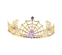 LALADEFIEE Alloy Spider Web Crown with Rhinestones Gothic Tiara Headband for Women Comfortable Lightweight Halloween Costume Accessory for Party and Cosplay