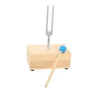 LALADEFIEE Aluminum Alloy Tuning Fork with Hammer and Wooden Base for Acoustic Physics Experiments Teaching Musical Instrument for Relaxation and Sound Therapy