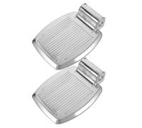 LALADEFIEE Aluminum Alloy Wheelchair Footplate Replacement 6.5 Inch Pair with 19Mm Hole, Foot Rest for Elderly Scooter and Mobility Aid, Sturdy Wheelchair Footrest Parts for Home Use