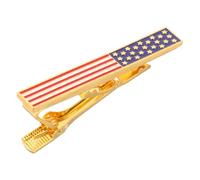 LALADEFIEE American Flag Tie Clip Prevents Slipping or Shifting with Elegant Polished Finish Alloy Metal Tie Bar and Distinctive Patriotic Design for Men for Business Meetings and Client