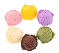 LALADEFIEE Artificial Ice Cream Scoops Set with 6 Colors Fake Ice Cream Cone Model Realistic Dessert Play Food Photo Props Pretend Food Display for ’ Kitchen and Party Decoration