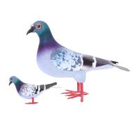 LALADEFIEE Artificial Pigeon Sculpture 2Pcs Foam Model for Garden Ornament Mini Snowflake Grey Random Foot Style Small and Large Sizes Outdoor Decor