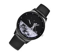 LALADEFIEE Astronaut Watch with Black Alloy Case and Leather Strap, Classic and Reliable Design Unique Conceptual Wristwatch for Holiday for Men and Women for Students and Couples