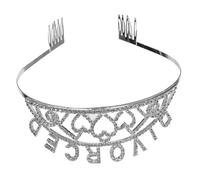 LALADEFIEE Baroque Crown Tiara for Women Silver Crystal Headdress Party Headpiece for Divorce Celebration Elegant Divorce Women Headdress Crown
