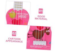 LALADEFIEE Beginner Guitar with Strings Pink Ukulele Musical Instrument for Early Education and Rhythm Practice