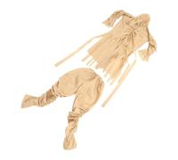 LALADEFIEE Beige Adult Mummy Costume for Halloween Masquerade Party Performance Supplies with Elastic Fit Pants and Quick Release Hood Comfortable Breathable for Men