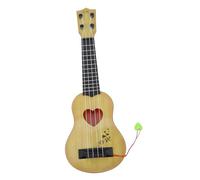 LALADEFIEE Beige Mini Ukulele 44cm Imitated Four String Guitar for Children with Original Strong Strings for Educational Learning and Beginners