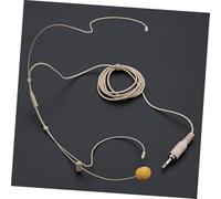 LALADEFIEE Beige Over Ear Single Earset Microphone with Detachable Cable and Mini Connector Secure Earhook Fit Headworn Mic for Hosts Performers Presentations High-fidelity Audio Headphone