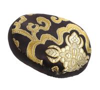 LALADEFIEE Black and Gold Singing Bowl Cushion Pad for Meditation and Temple Use Practical Buddha Sound Bowl Accessory Mat Home and Office Ornament