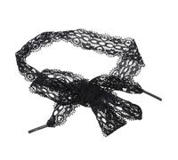 LALADEFIEE Black Floral Elastic Lace Ribbon Shoelace Polyester Trim for Sneakers Trainers Shoes Elegant Decorative Replacement for Lace Shoes DIY Sewing Accessory