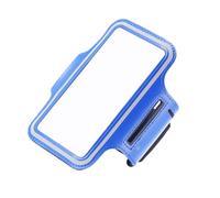 LALADEFIEE Blue Neoprene Mobile Phone Running Armband with Adjustable Strap and Touchscreen Compatible Film, Outdoor Sports Storage Bag for Keys and Money