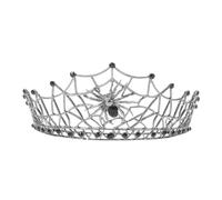 LALADEFIEE Bride Spider Crown Bridal Headpiece Wedding Tiaras for Bride Crystals Crown Headband Wedding Hair Jewelry Halloween Spider Web Headband Alloy