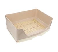 LALADEFIEE Bunny Toilet Box 16 Inch Beige Plastic Tray for Guinea Pigs and Adult Rabbits Indoor Use Lightweight Design