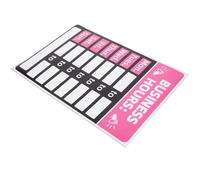 LALADEFIEE Business Hours Sign for Shop Window Sun-Protective Writable Adhesive Sticker Thickened PVC Store Opening Times Display 30X20Cm