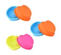 LALADEFIEE Cake Mold Random Color Silicone Heart Shaped 3 Sets Fondant Cake Mould Non-Stick Easy Demoulding Baking Tool for Homemade Chocolate and Baking