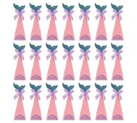 LALADEFIEE Candy Boxes Candy Storage Containers with Purple Bowknot Pink Paper 40pcs Mermaid Shape Pointed Cone for Wedding and Party Favour Gift Wrapping Supplies