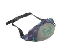LALADEFIEE Cartoon Dinosaur Waist Bag for Boys Lightweight Canvas Fanny Pack Multi-Compartment Crossbody Chest Bag for Travel Hiking Sports
