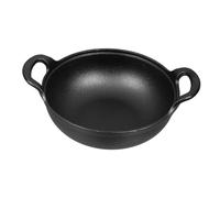 LALADEFIEE Cast Iron Skillet Round Pot Thickened Non-stick Cooking Saucepan with Side Handle for Household and Outdoor Use Heat Balanced Iron Pot for Camping and