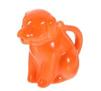 LALADEFIEE Ceramic Animal Creamer Pitcher with Handle Orange Dog Design Sauce Jug for Frothing Salad Dressing Hot Syrup and Gravy Serving and Practical for Home Restaurant Party Use