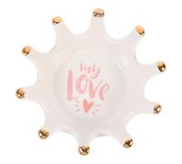 LALADEFIEE Ceramic Crown Nail Pen Storage Dish for Manicure Care Tools Elegant Nail Art Holder Protecting Powder and Gel Polish Cleaning Container for Women