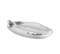 LALADEFIEE Ceramic Jewelry Storage Tray Silver Leaf Dish Ring Dish Organizer Scandinavian Style Jewelry Holder for Home Display and Storage