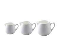 LALADEFIEE Ceramic Milk Pot Set 3pcs with Handles 50ml 100ml 240ml, Kitchen Sauce Cups for Coffee Honey Jam, Household Creamers for Dining and Beverage Serving