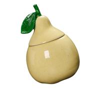 LALADEFIEE Ceramic Pear Tea Jar with Lid Airtight Coffee Storage Container Multifunctional Sugar Basin Office Candy Bowl for Kitchen Canisters and Flour Sugar Storage